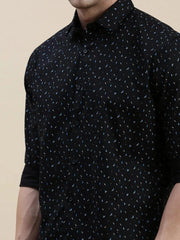 Men Black Geometrical Casual Shirt-STANLEY-5553-Black