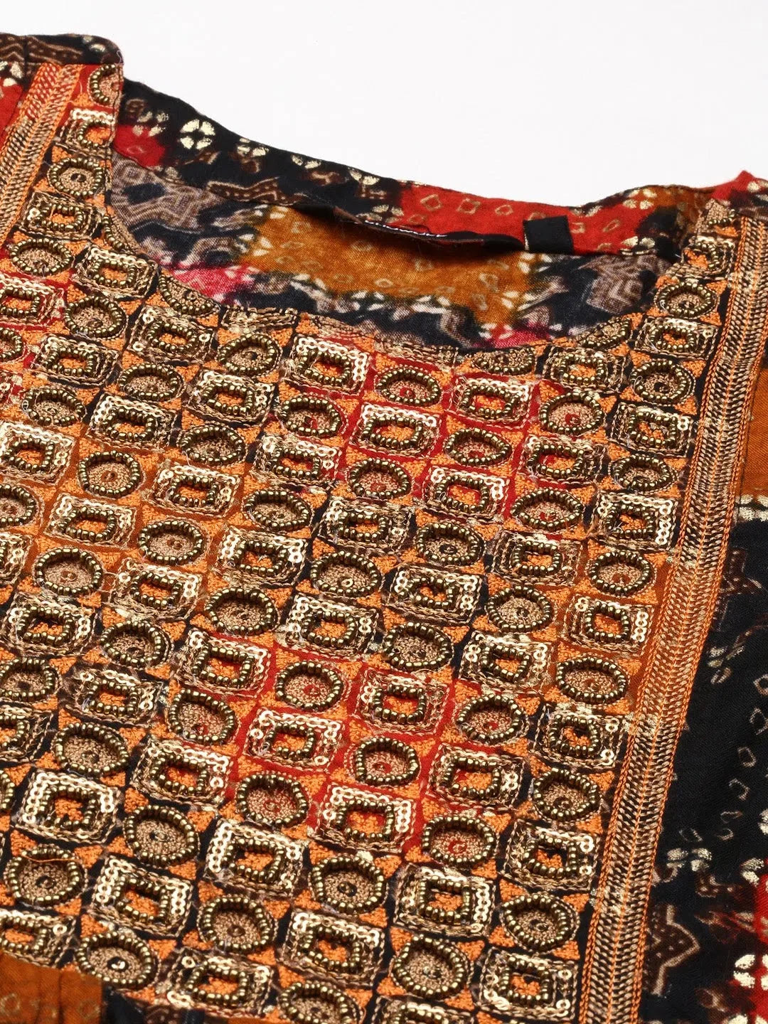 Women's Multicolour Printed Polyester Anarkali Kurta