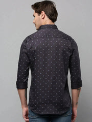 Men Black Printed Casual Shirt-RTRPRINT-4841-Black