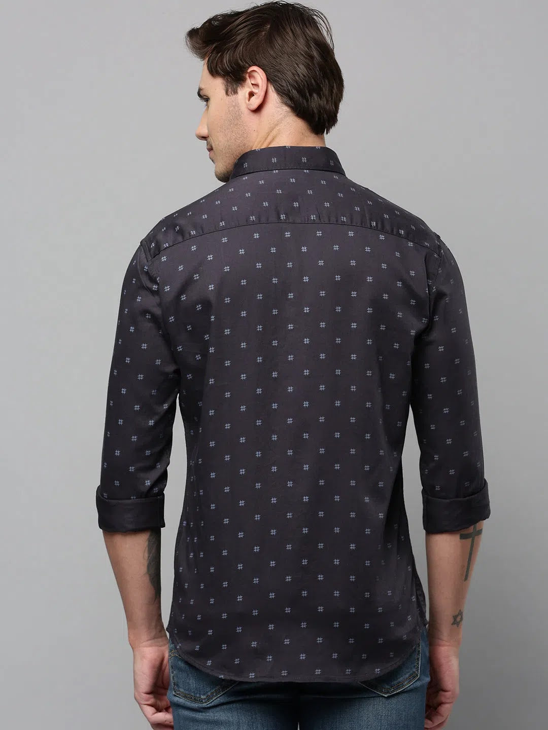 Black Printed Mens Shirt - Stylish Cotton Casual Shirt