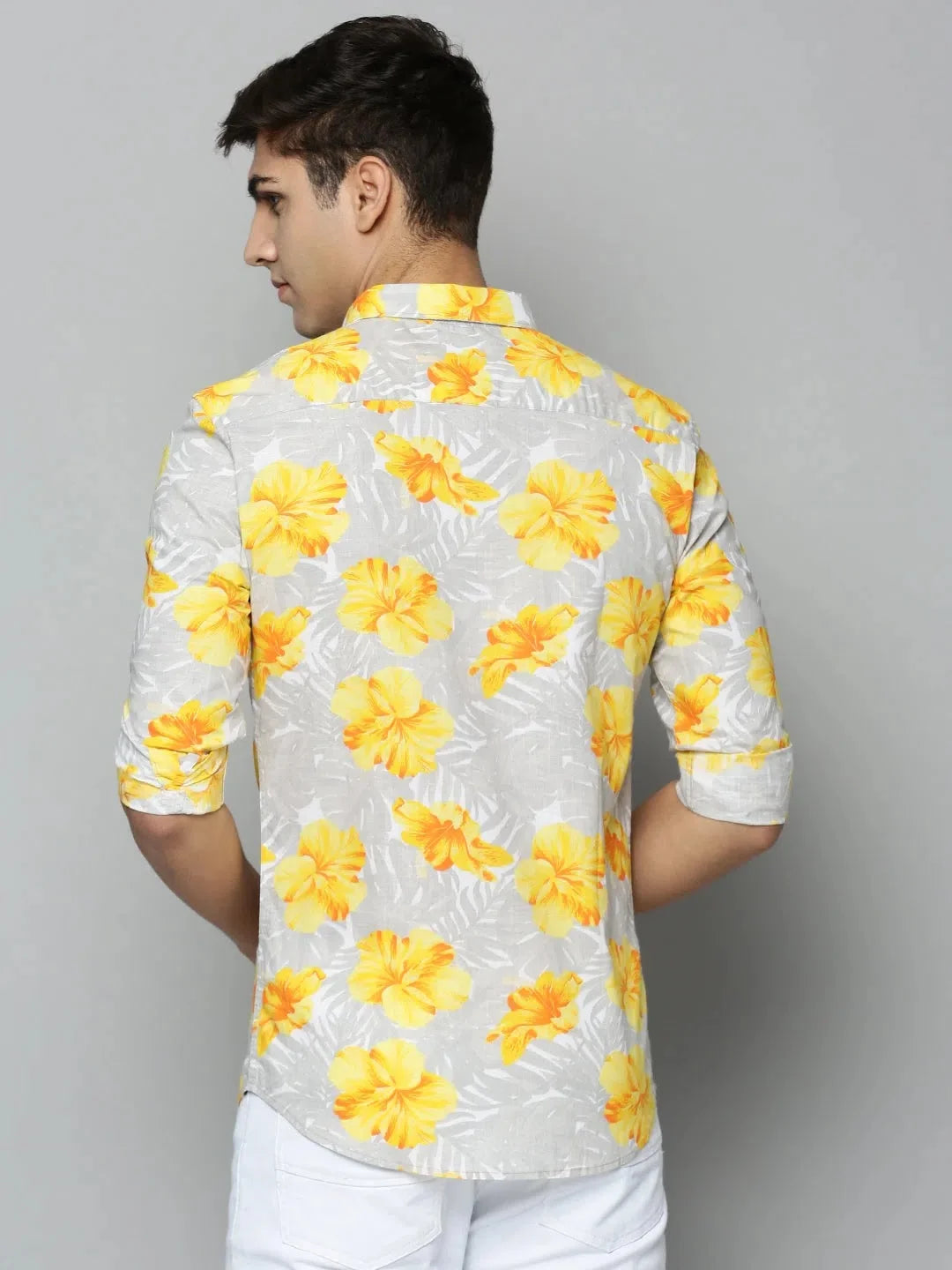 Grey Printed Mens Shirt - Cotton Casual Shirt | DesiQlo