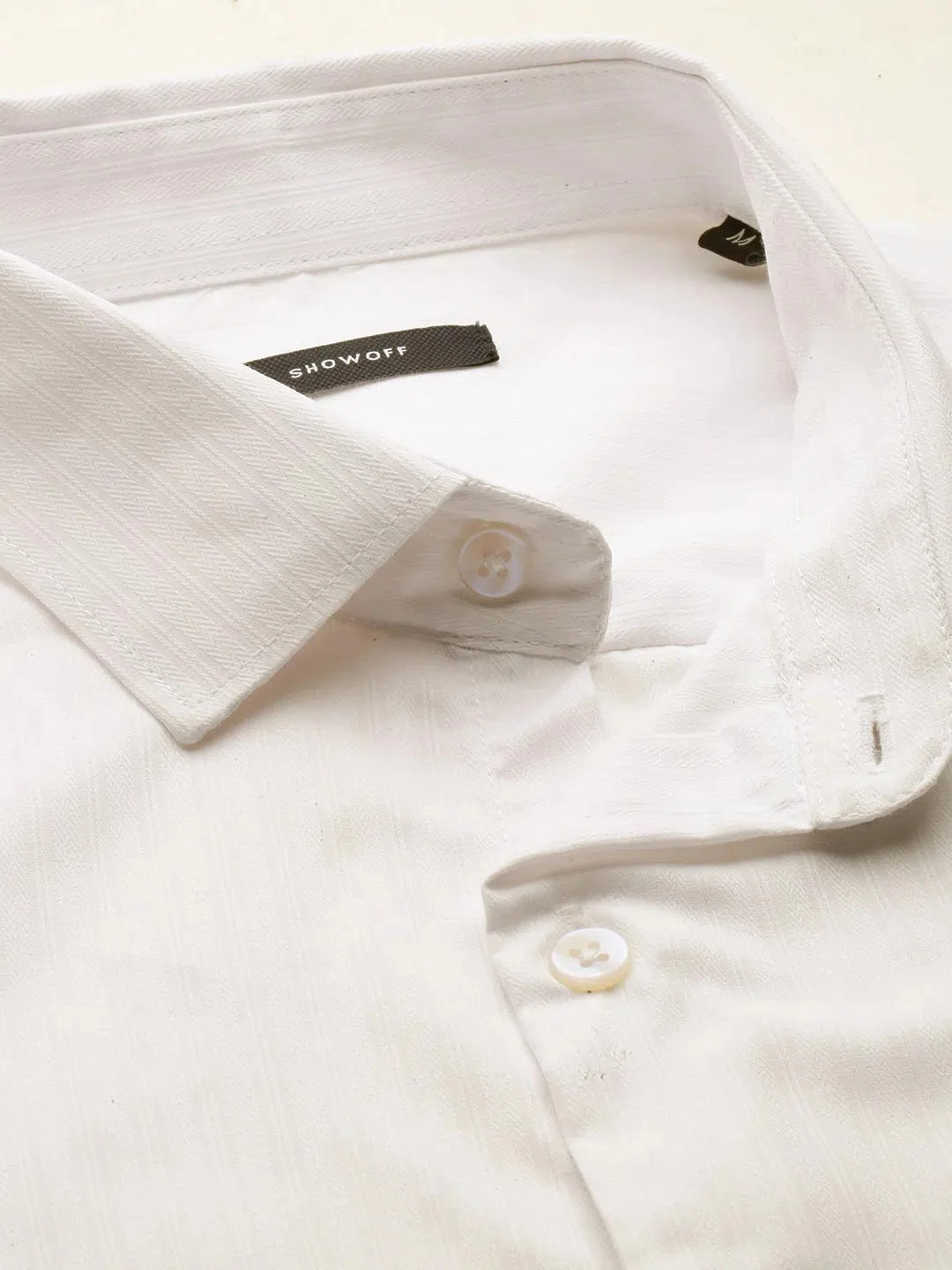 White Solid Cotton Mens Shirt - Formal & Casual | DesiQlo