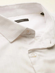 Men White Solid Casual Shirt-PARXPLAINDOBBY-3146-White