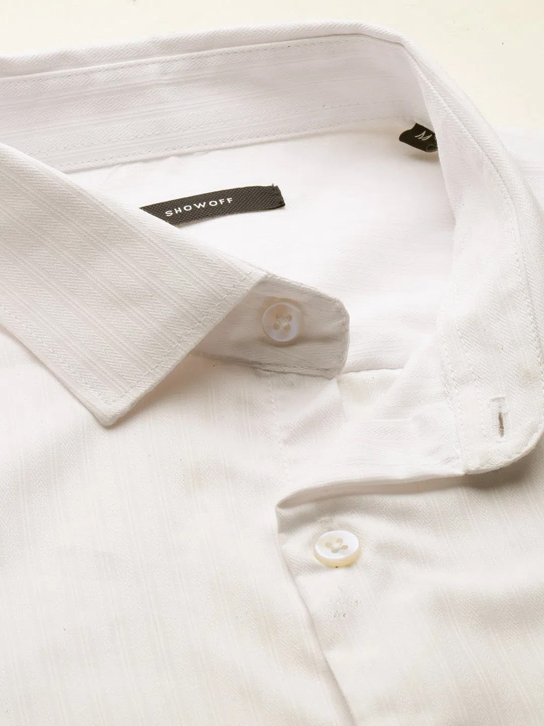 White Solid Cotton Mens Shirt - Formal & Casual | DesiQlo