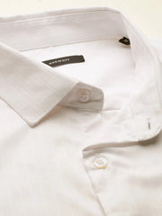 Men White Solid Casual Shirt-PARXPLAINDOBBY-3146-White