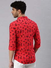 Men Red Printed Casual Shirt-STANDARDPRINT-1301-Red