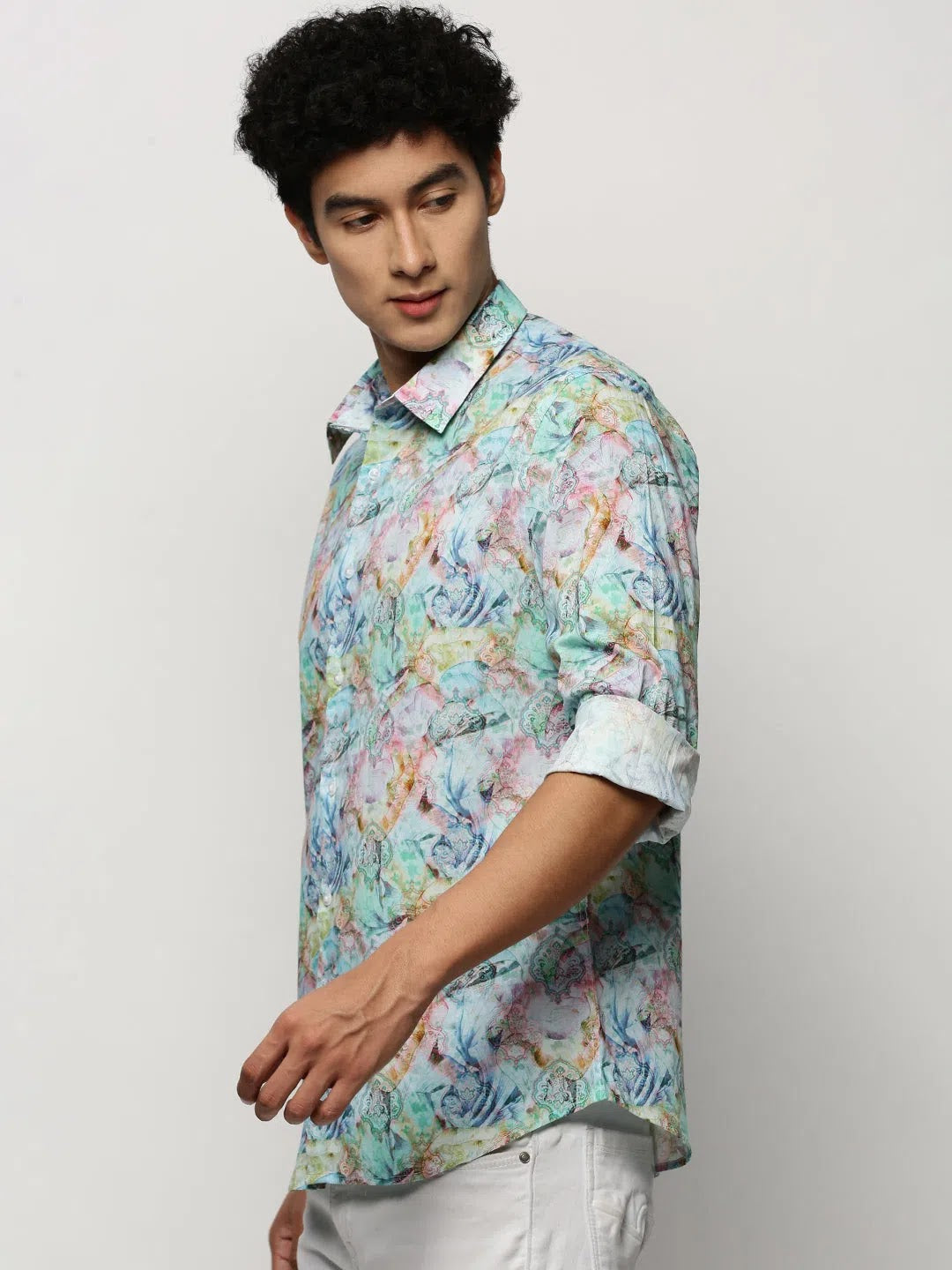 Men's Multi Printed Cotton Shirt | Ethnic Motifs | DesiQlo