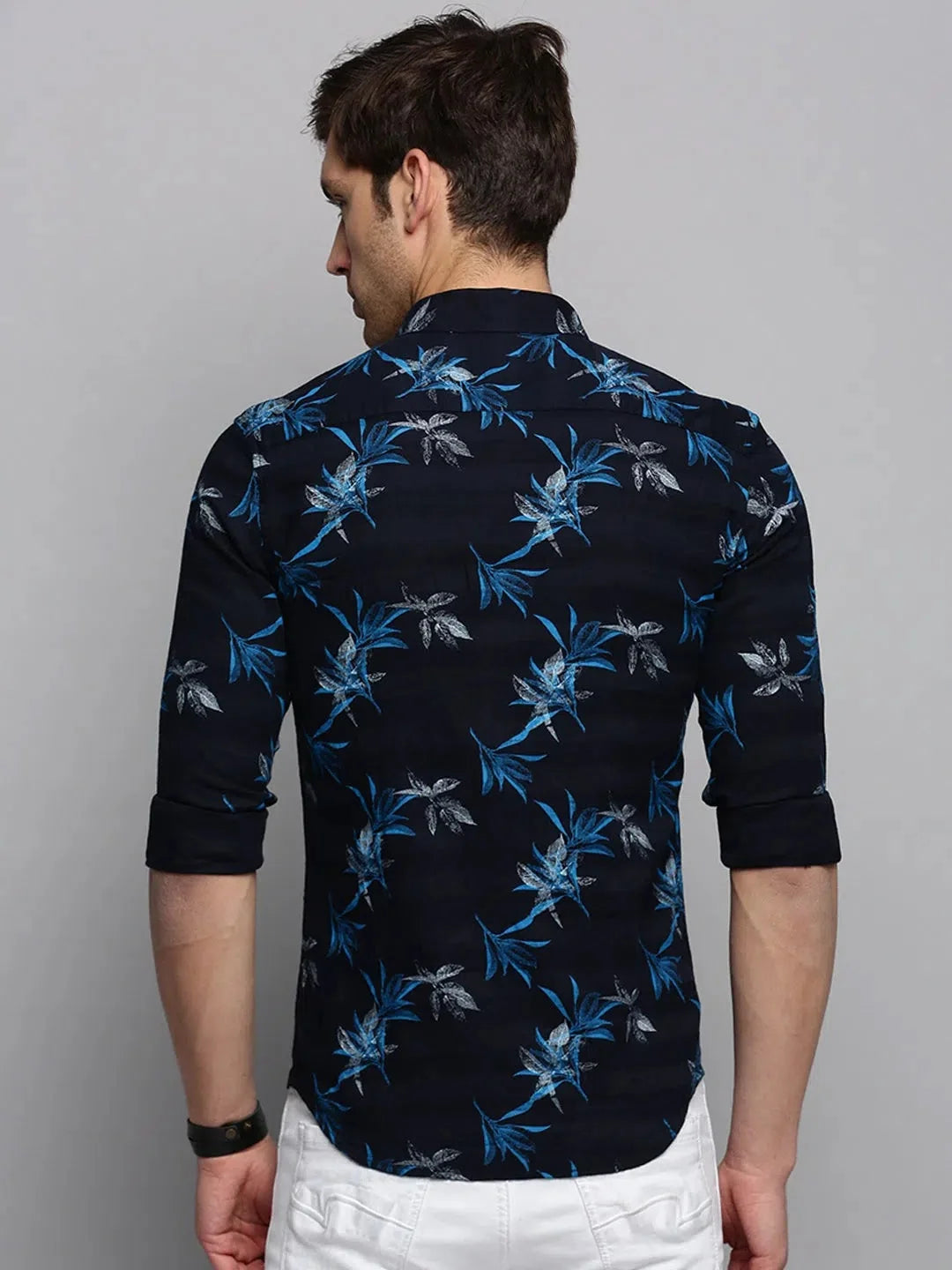 Charming Navy Printed Mens Shirt - Cotton Casual Shirt | DesiQlo