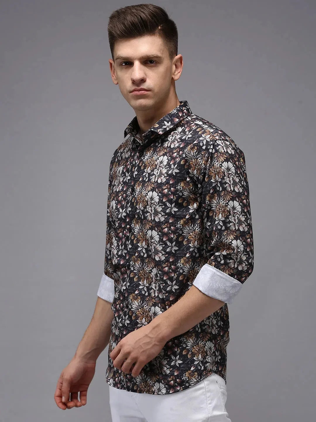 Black Printed Mens Shirt - Shop Cotton Casual Shirts Online