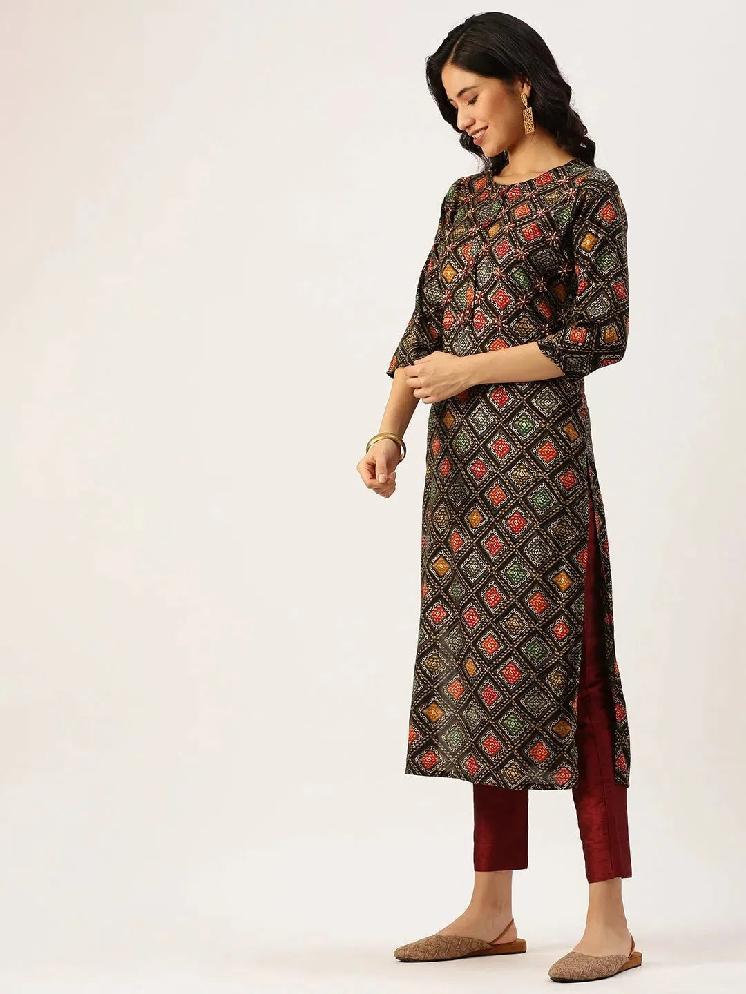 Stylish Multi-Printed Cotton Indian Kurta for Ladies