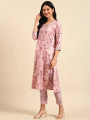 Women's Mauve Printed Kurta SetKC-919-Mauve