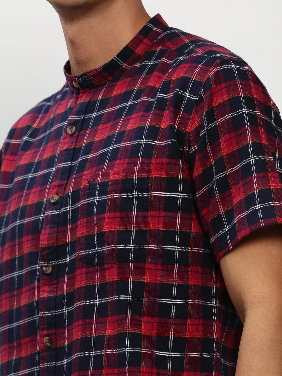 Navy Checked Cotton Mens Shirt | Casual Shirts