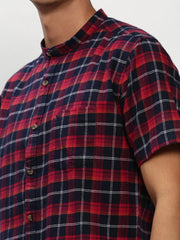 Men Navy Checked Casual Casual Shirts-RORACHECKS-92-Navyblue