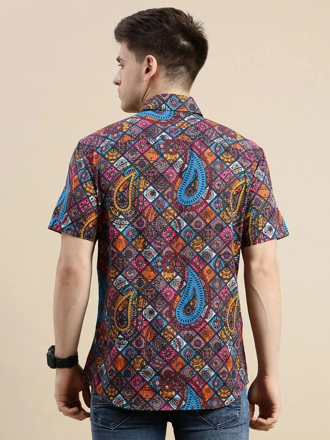 Multi Printed Mens Shirt - Ethnic Motifs Shirt | DesiQlo
