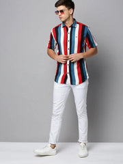 Men Multi Colourblock Casual Shirt-AARYASTRIPE-4826-Multi