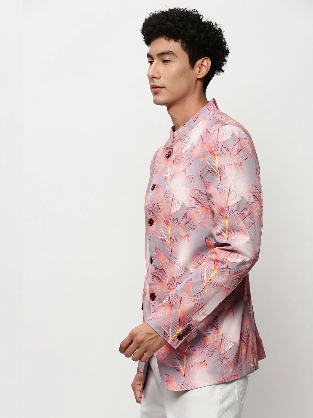 Mauve Print Modi Jacket | Men's Nehru Jacket Collection