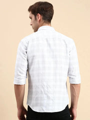 Men White Checked Casual Shirt-BLAZOCHECKS-4654-White