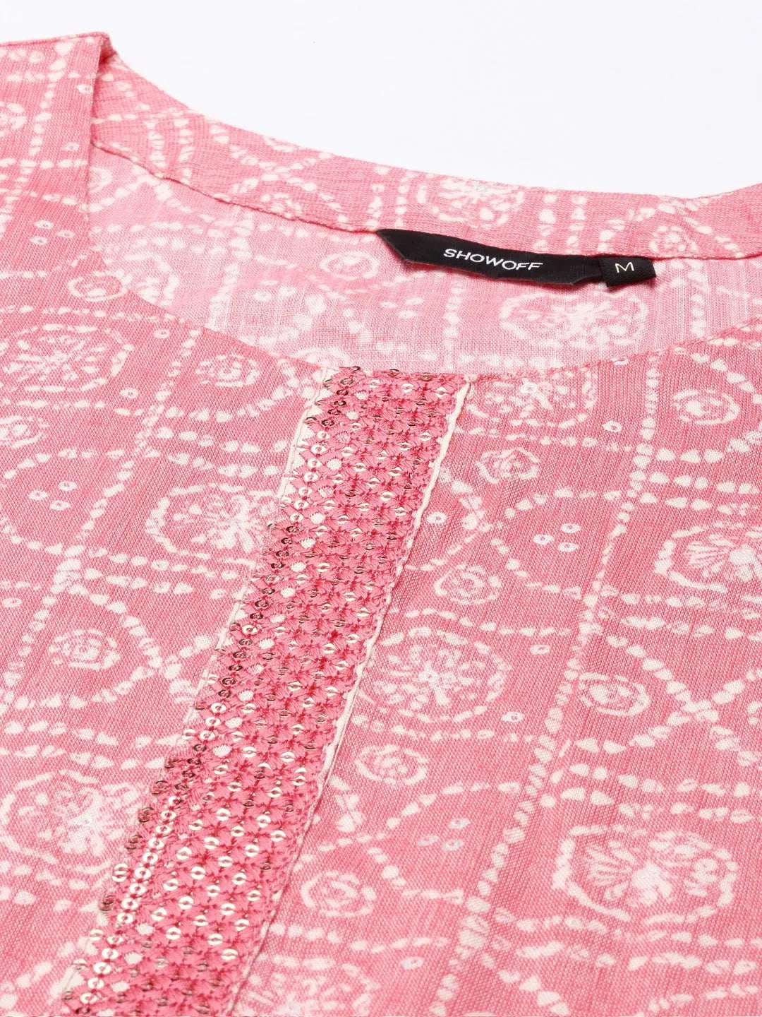 Coral Bandhini Print Women's Kurta Set | Cotton Kurta Sets