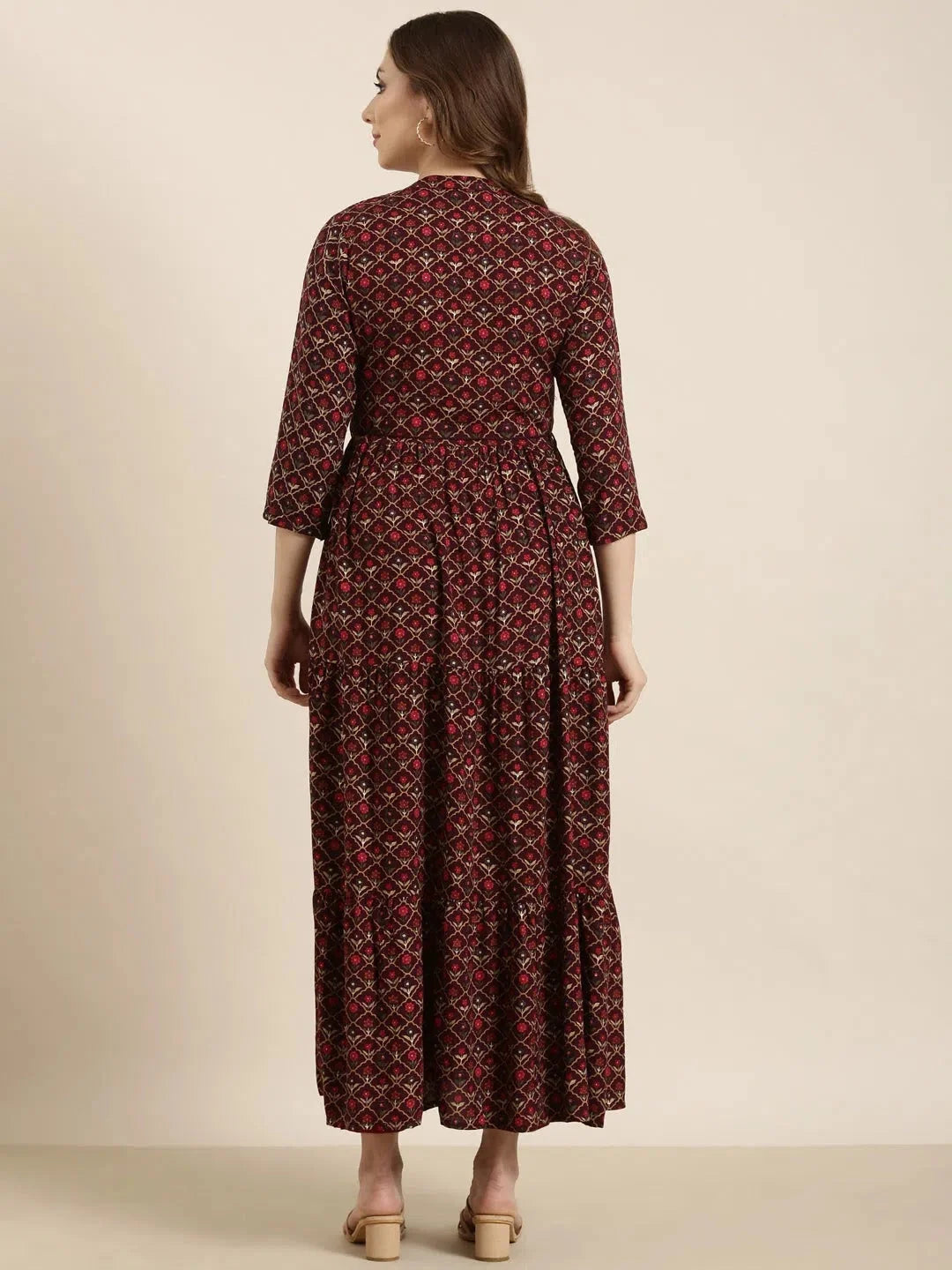 Purple Ethnic Motifs Anarkali Kurta - Women's Cotton Kurti