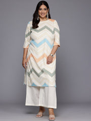 Plus Size Chevron Printed Crepe Kurta-AP-AHKUCRDP-1127