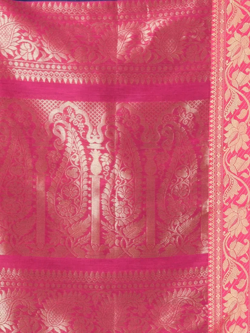 Pink Tissue Saree with Zari - Indian Sari Elegance