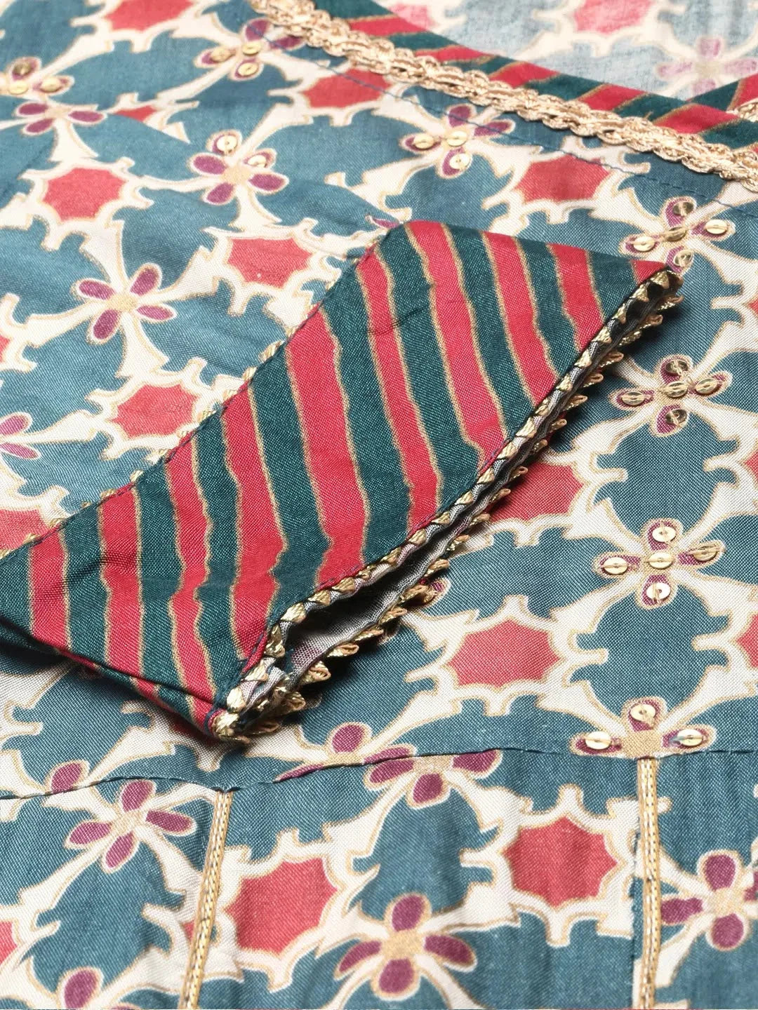 Teal Printed Anarkali Kurta - Stylish Women's Anarkali Dress