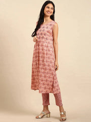 Women's Coral Printed Kurta SetKC-836-Coral