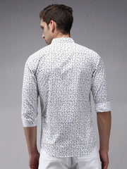 Men White Printed Casual Shirt-ORIGINPRINT-1747-White