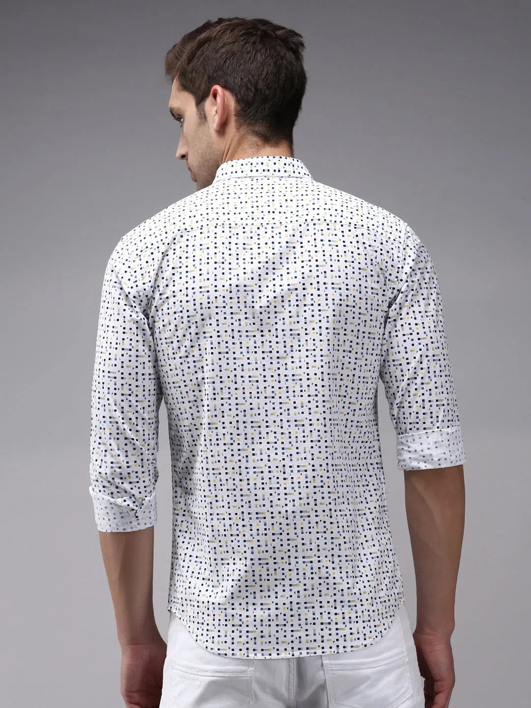 Shop White Printed Mens Shirt - Stylish Cotton Shirt | DesiQlo