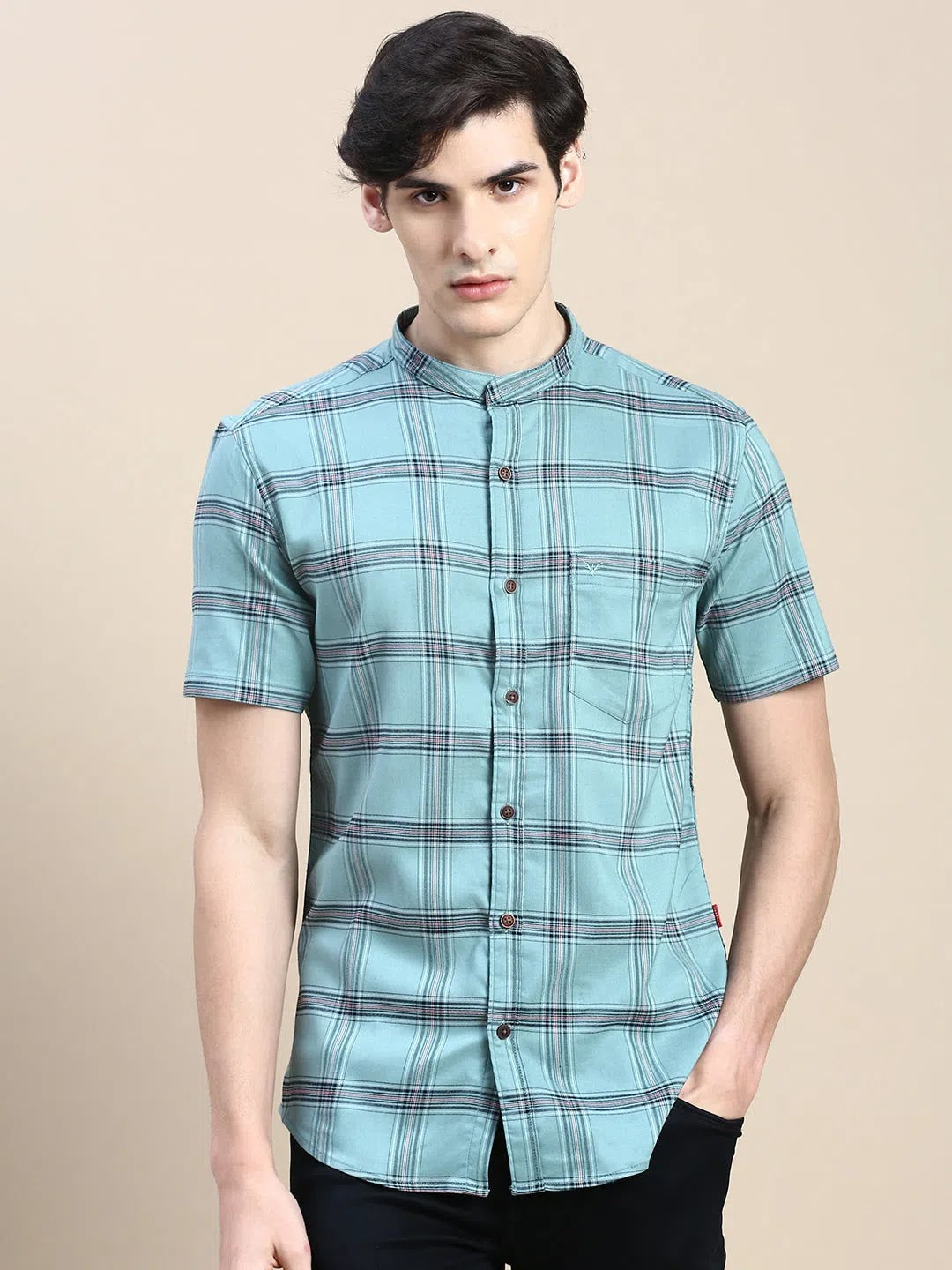 Authentic Green Checked Mens Shirt - Cotton Casual Shirt | DesiQlo