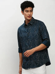 Men Teal Printed Casual Casual Shirts-YAYIN-1579-Teal