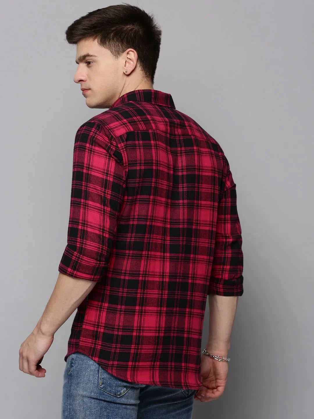 Purple Checked Mens Shirt - Casual Cotton Shirt | DesiQlo