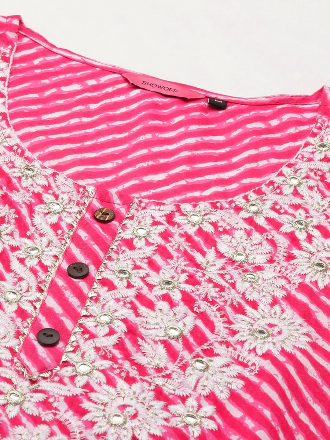 Pink Tie Dye Kurta Set | Women's Cotton Indian Kurta Sets