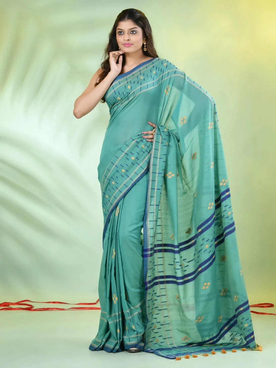 Yellow Cotton Saree With Nakshi Zari Borders-MA66BCT431600031