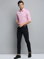 Men Pink Textured Formal Shirt-RHIZOMAPRINT-8023-Pink