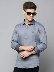Men Grey Solid Casual Shirt-LUCASKNITS-4608-Grey