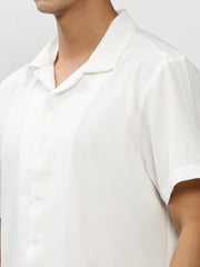 Men White Solid Casual Casual Shirts-AGASTHYA-1595-White