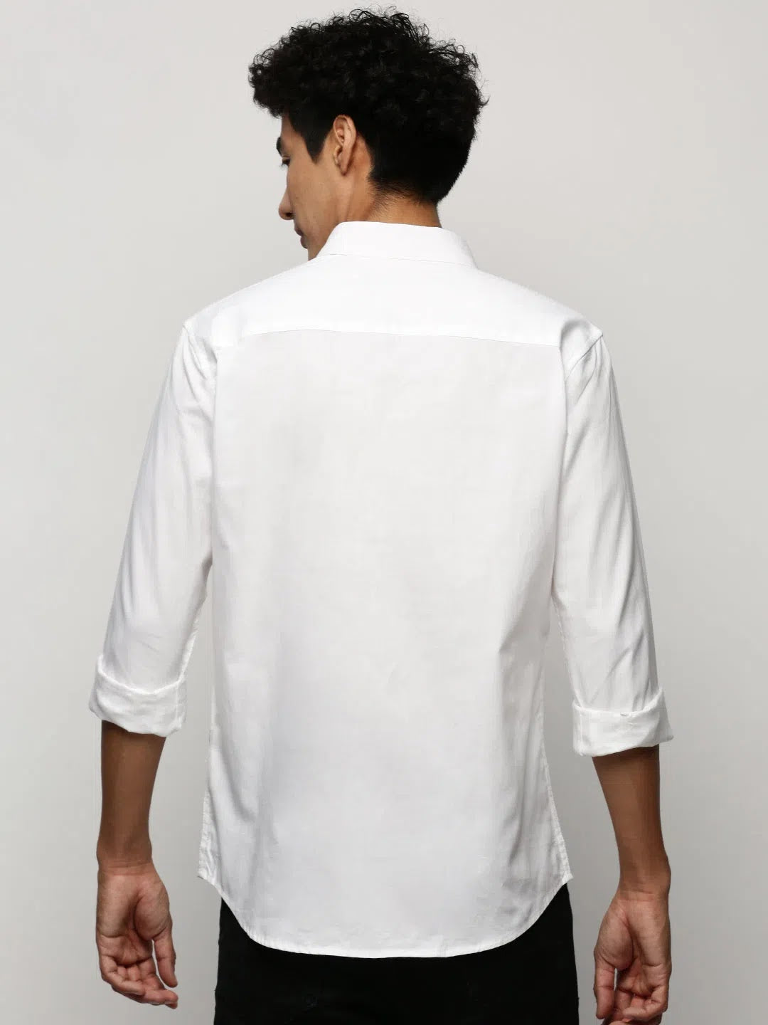 White Solid Cotton Mens Shirt | Formal Shirt Online - DesiQlo
