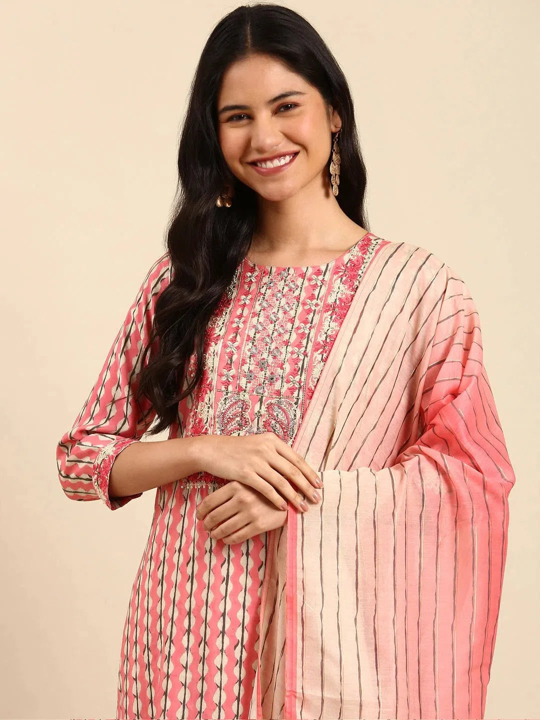 Pink Printed Kurta Set | Women's Indian Kurta Sets