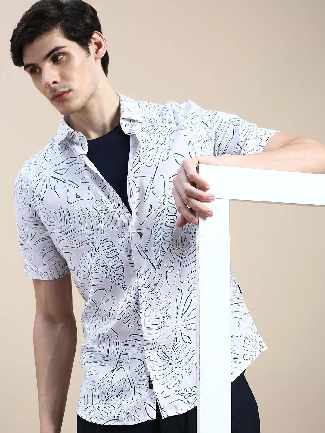 Pink Floral Cotton Mens Shirt | Casual Printed Shirt DesiQlo