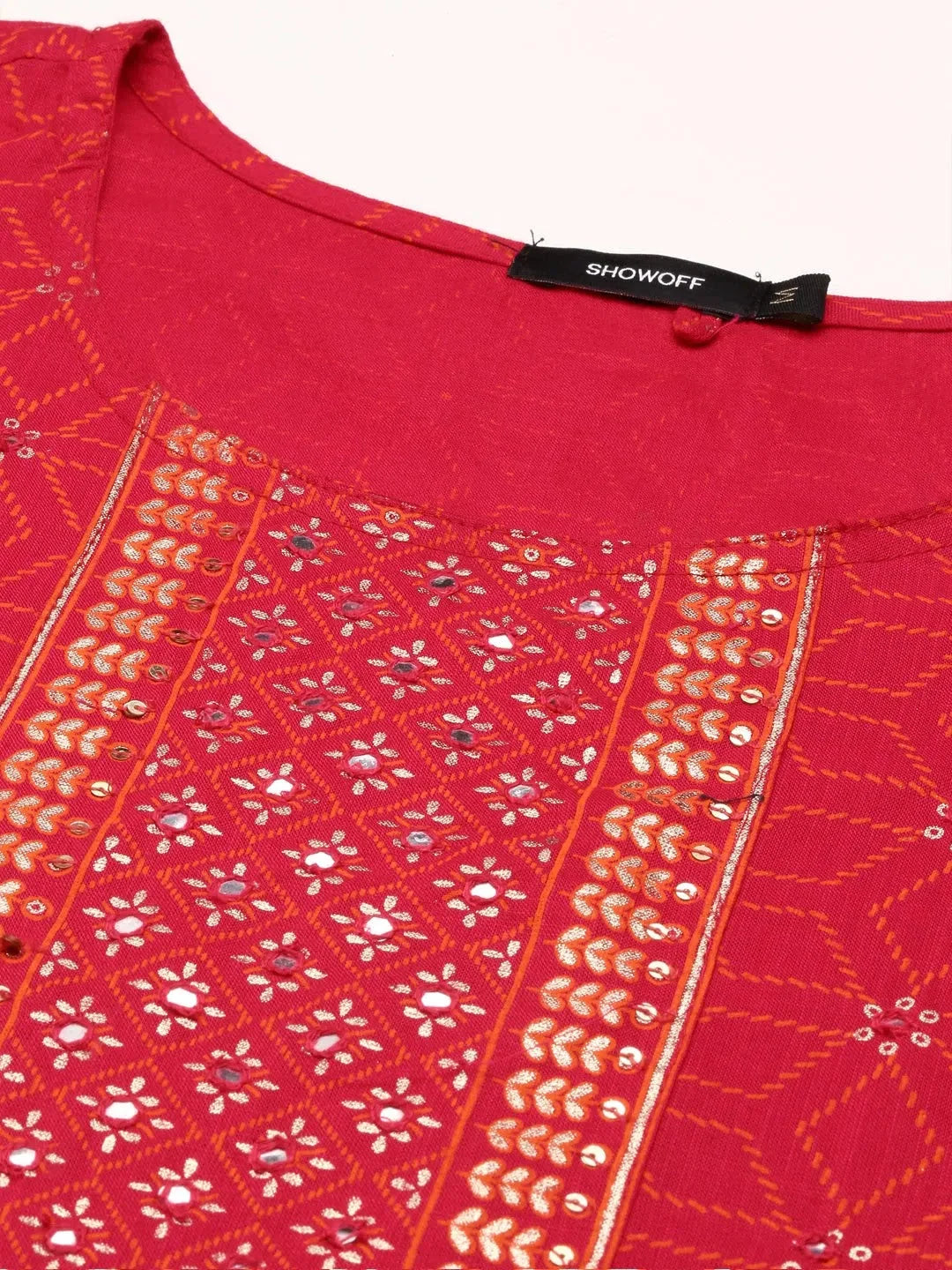 Pink Embroidered Indian Kurta for Women - DesiQlo Cotton Kurti