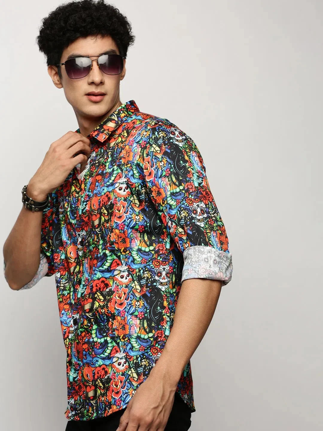 Men's Printed Shirt - Multi Typographic Cotton Shirt | DesiQlo