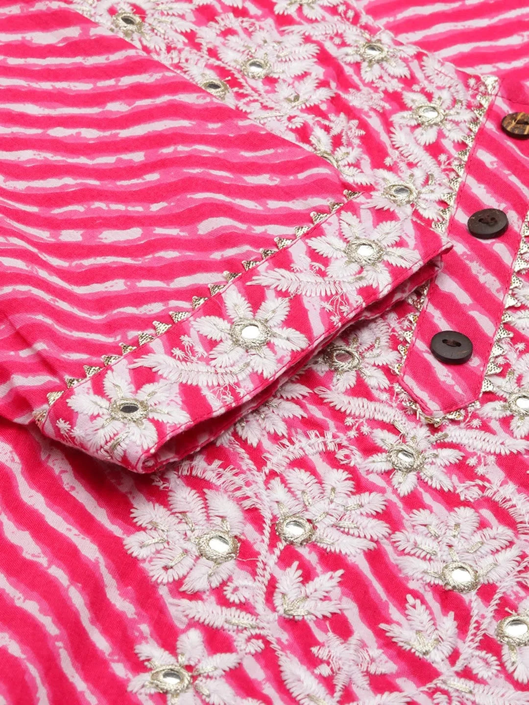 Pink Tie Dye Kurta Set | Women's Cotton Indian Kurta Sets