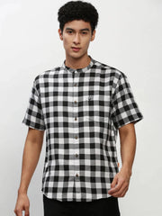 Men Black Checked Casual Casual Shirts-RORACHECKS-90-Black