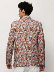 Men Multi Printed Casual Blazers-SOBLZ-082-10-Multi