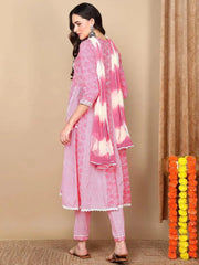 Women Coral Viscose rayon Embroidered A-Line Kurta Pant Set