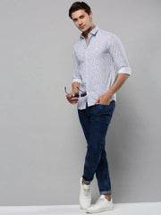 Men White Printed Casual Shirt-ZEPHYRPRINTS-2027-White