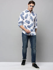 Men White Printed Casual Shirt-DIXIFPRINT-4805-White