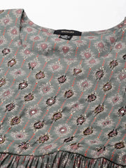 Women's Green Printed Kurta SetKC-1014-Green