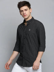 Men Black Checked Casual Shirt-TRISTANCHECKS-4308-Black